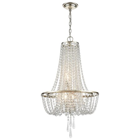Crystorama Arcadia 4 Light Antique Silver Chandelier ARC-1907-SA-CL-MWP